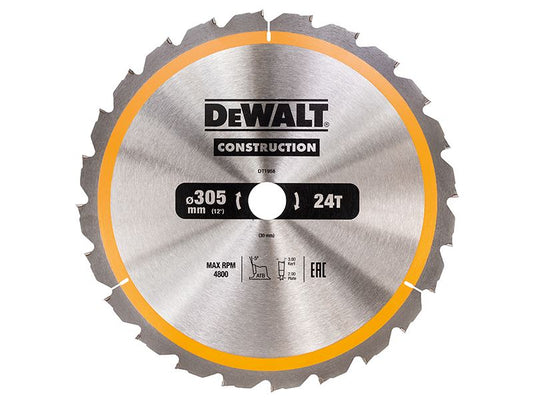 Dewalt Stationary Construction Circular Saw Blade 305 X 30mm X 24t Atb/Neg Dewalt