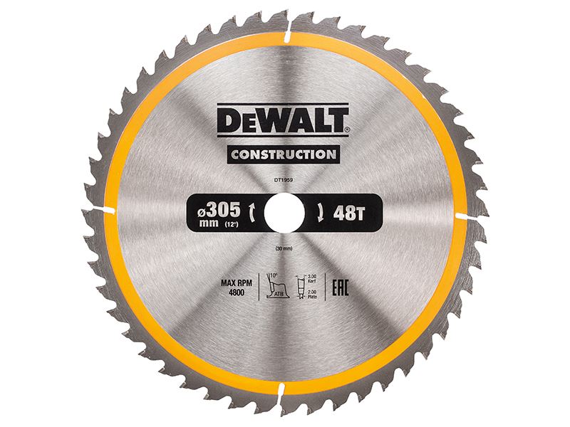 Dewalt Stationary Construction Circular Saw Blade 305 X 30mm X 48t Dewalt
