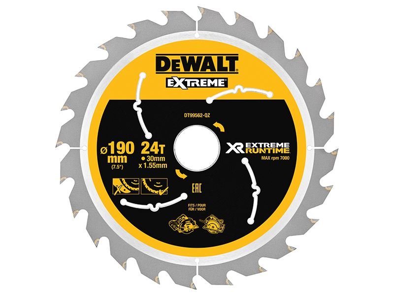 Dewalt Xr Flexvolt Circular Saw Blade 190 X 30mm X 24t Dewalt