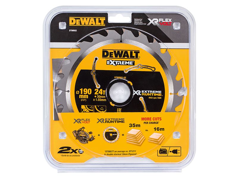 Dewalt Xr Flexvolt Circular Saw Blade 190 X 30mm X 24t Dewalt