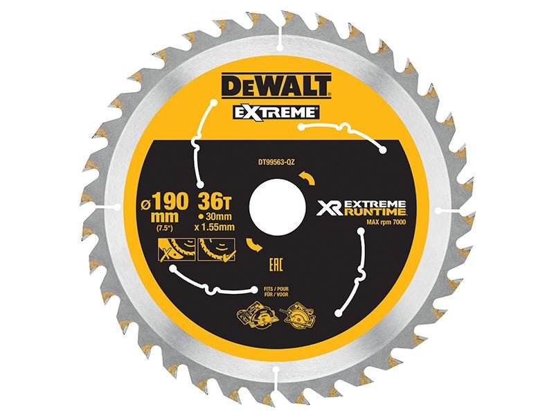 Dewalt Xr Flexvolt Circular Saw Blade 190 X 30mm X 36t Dewalt