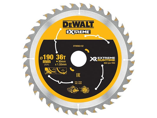 Dewalt Xr Flexvolt Circular Saw Blade 190 X 30mm X 36t Dewalt