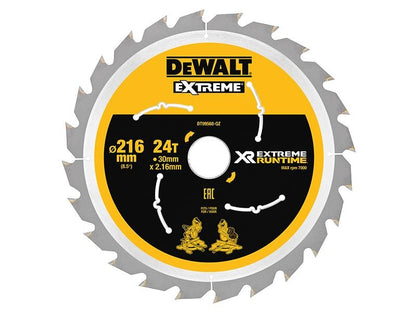 Dewalt Xr Flexvolt Circular Saw Blade 216 X 30mm X 24t Dewalt