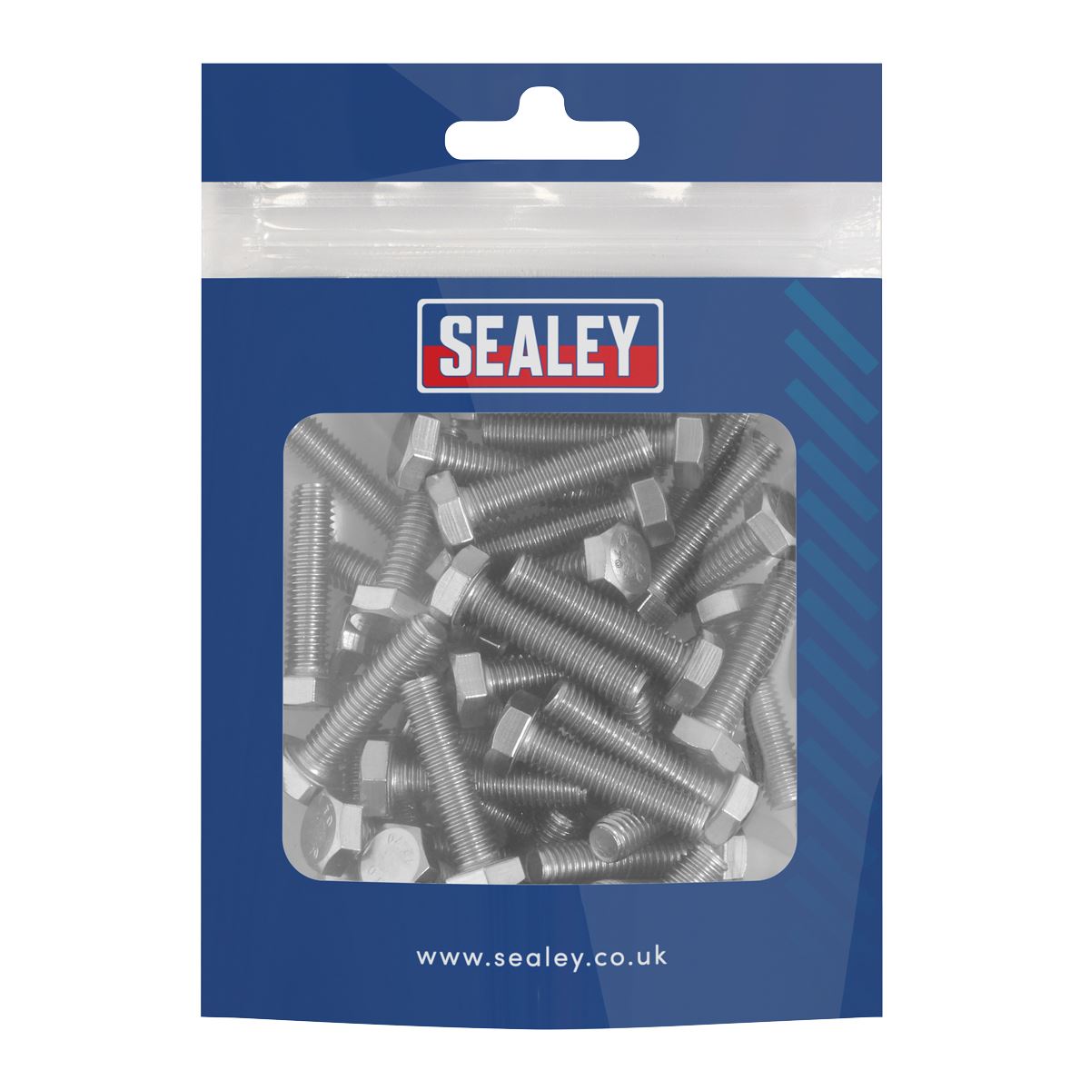 Sealey S625S Stainless Steel Set Screw Din 933 – M6 x 25mm 1.00mm Pitch - Pack of 50 Sealey