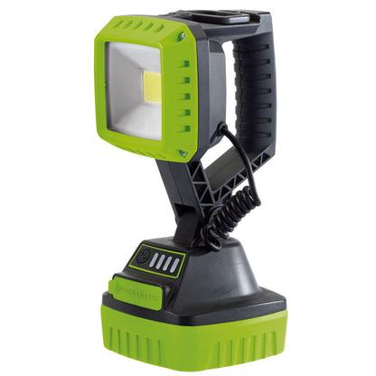 Draper 90033 COB LED Rechargeable Work Light 10W 1000 Lumens Green 2 x 2.2Ah Batteries Draper