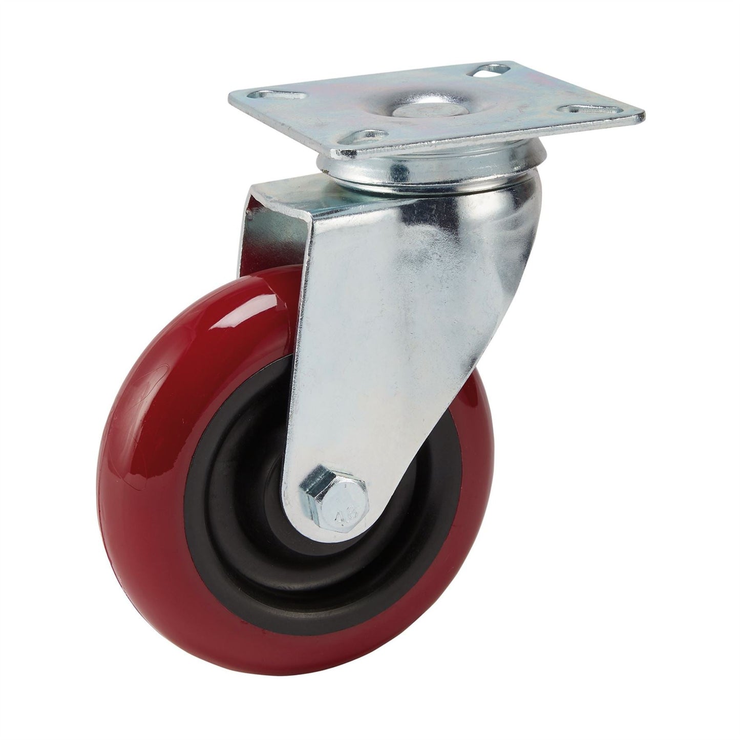 Draper 65518 Polyurethane Wheeled Swivel Plate Castor 100mm Diameter S.W.L. 125kg Draper