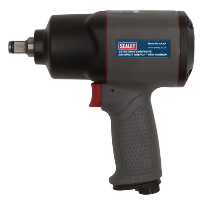 Sealey SA201 Air Impact Wrench 1/2"Sq Drive Composite - Twin Hammer Sealey