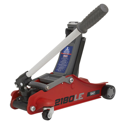 Sealey 2180LE 180° Handle Low Profile Short Chassis Trolley Jack 2 Tonne - Red Sealey