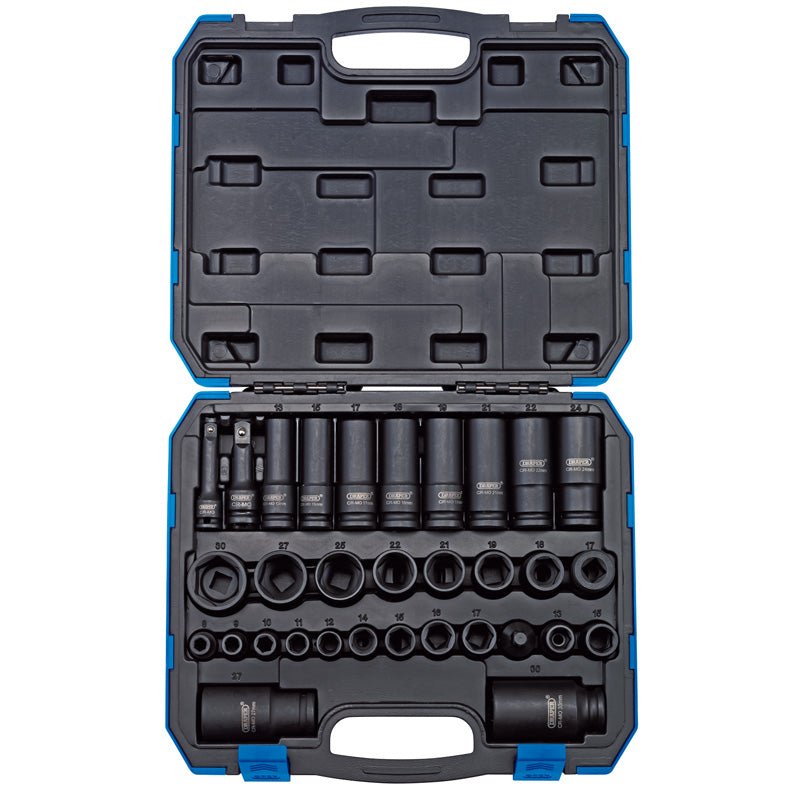 Draper 83098 3/8" and 1/2" Sq. Dr. Impact Socket Set 32 Piece Draper