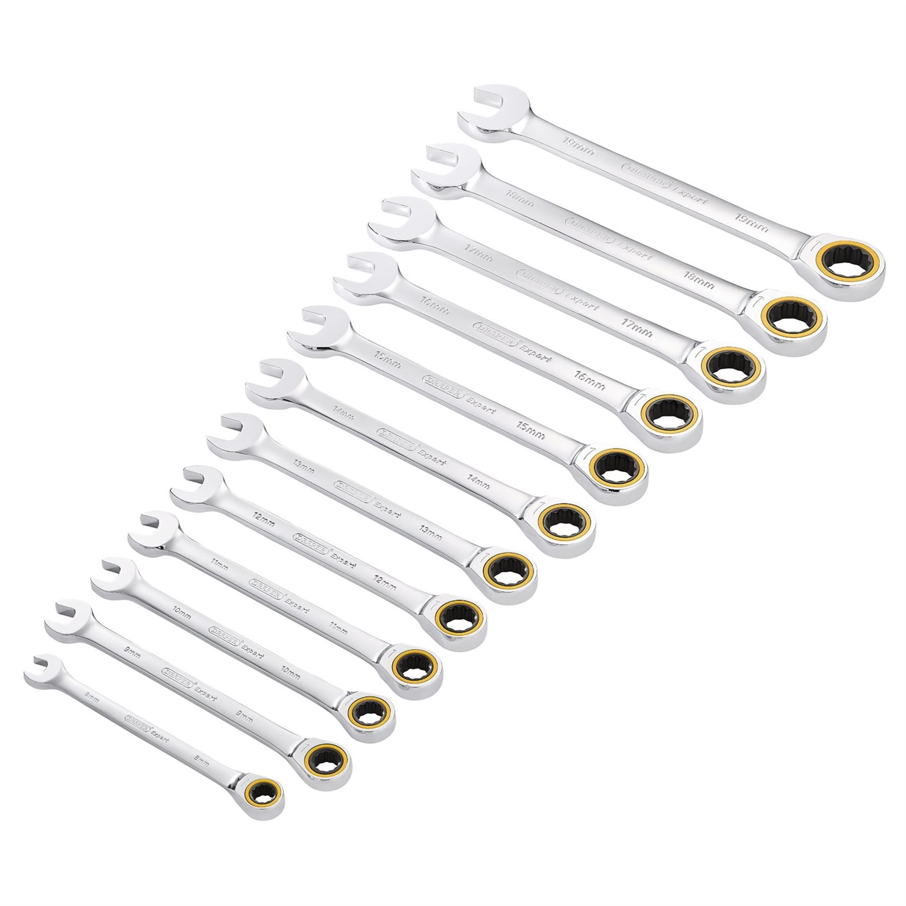 Draper 03897 Expert HI-TORQ® Metric Ratchet Combination Spanner Set 12 Piece Draper