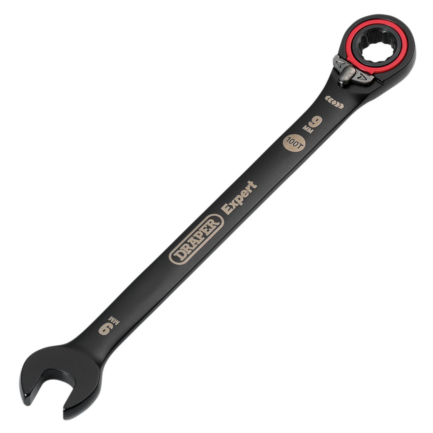 Draper 03899 Expert HI-TORQ® Metric Reversible Ratchet Combination Spanner 9mm Black Draper