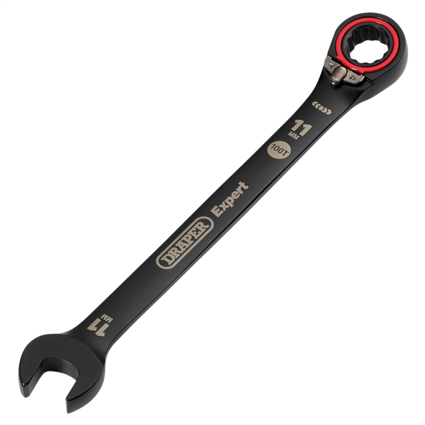 Draper 03901 Expert HI-TORQ® Metric Reversible Ratchet Combination Spanner 11mm Black Draper