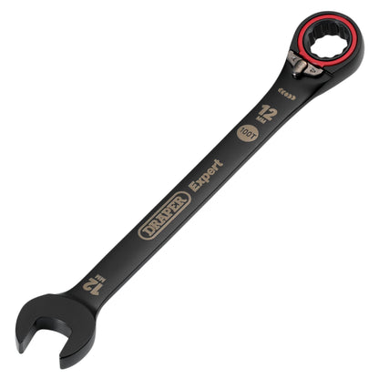 Draper 03902 Expert HI-TORQ® Metric Reversible Ratchet Combination Spanner 12mm Black Draper