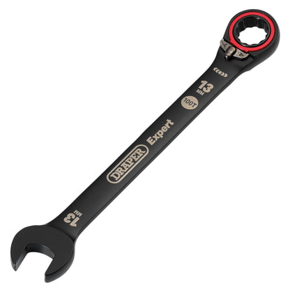 Draper 03903 Expert HI-TORQ® Metric Reversible Ratchet Combination Spanner 13mm Black Draper