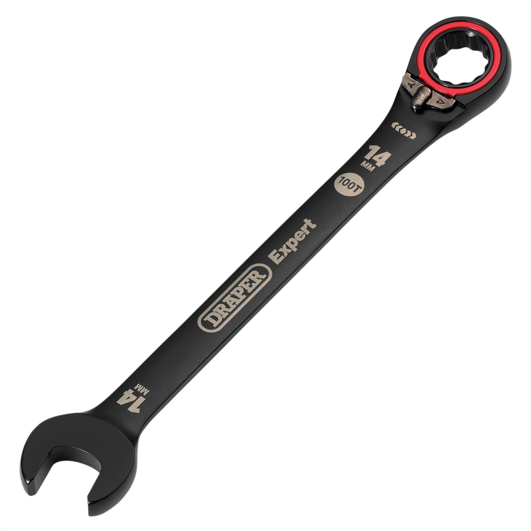 Draper 03904 Expert HI-TORQ® Metric Reversible Ratchet Combination Spanner 14mm Black Draper