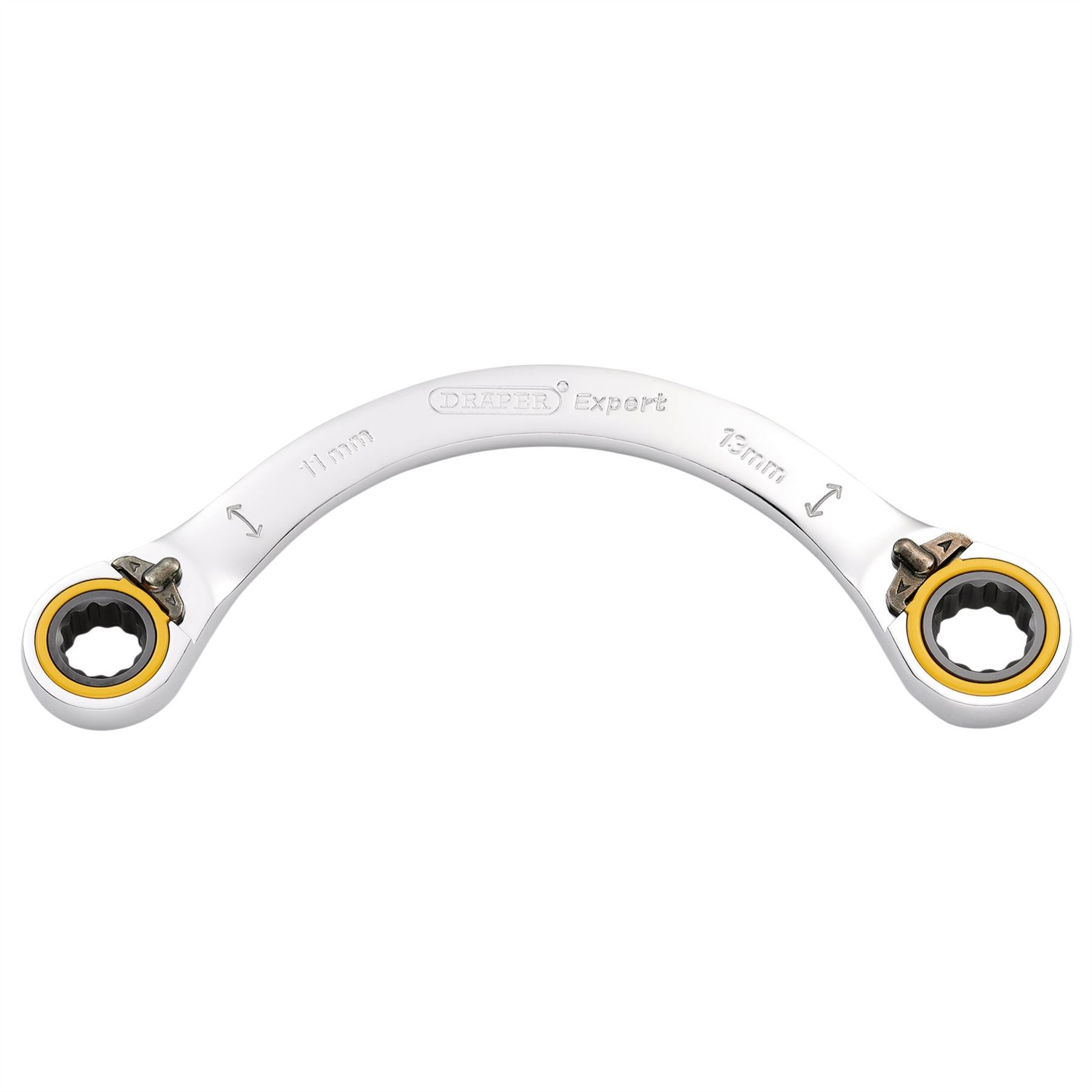 Draper 03934 Expert HI-TORQ® Double Ring Ratchet Half Moon Spanner 11 x 13mm Draper