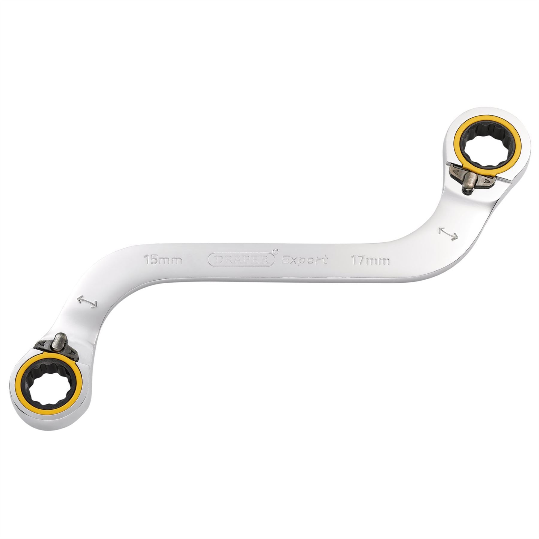 Draper 03945 Expert HI-TORQ® Double Ring Ratchet S-Shape Spanner 15 x 17mm Draper
