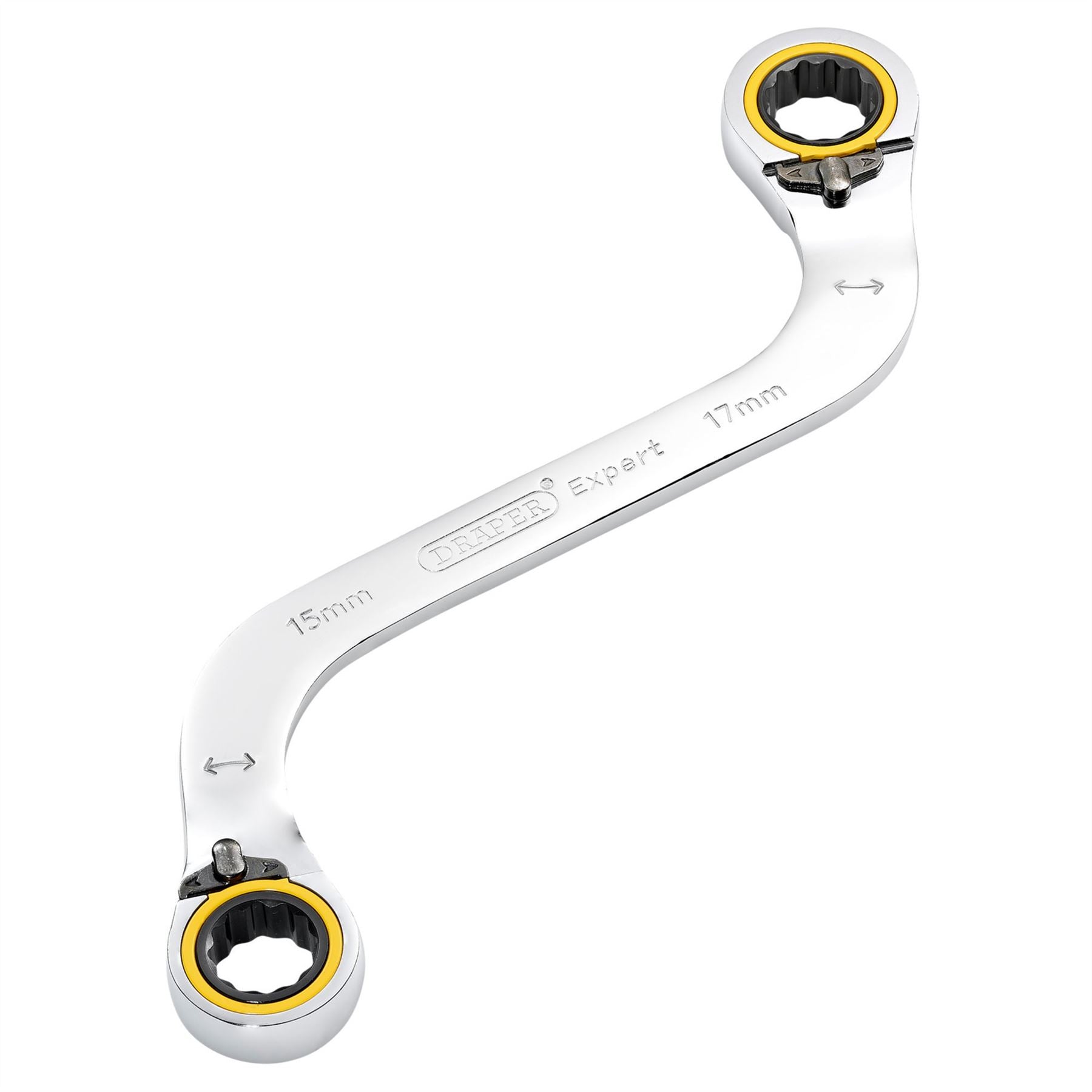 Draper 03945 Expert HI-TORQ® Double Ring Ratchet S-Shape Spanner 15 x 17mm Draper