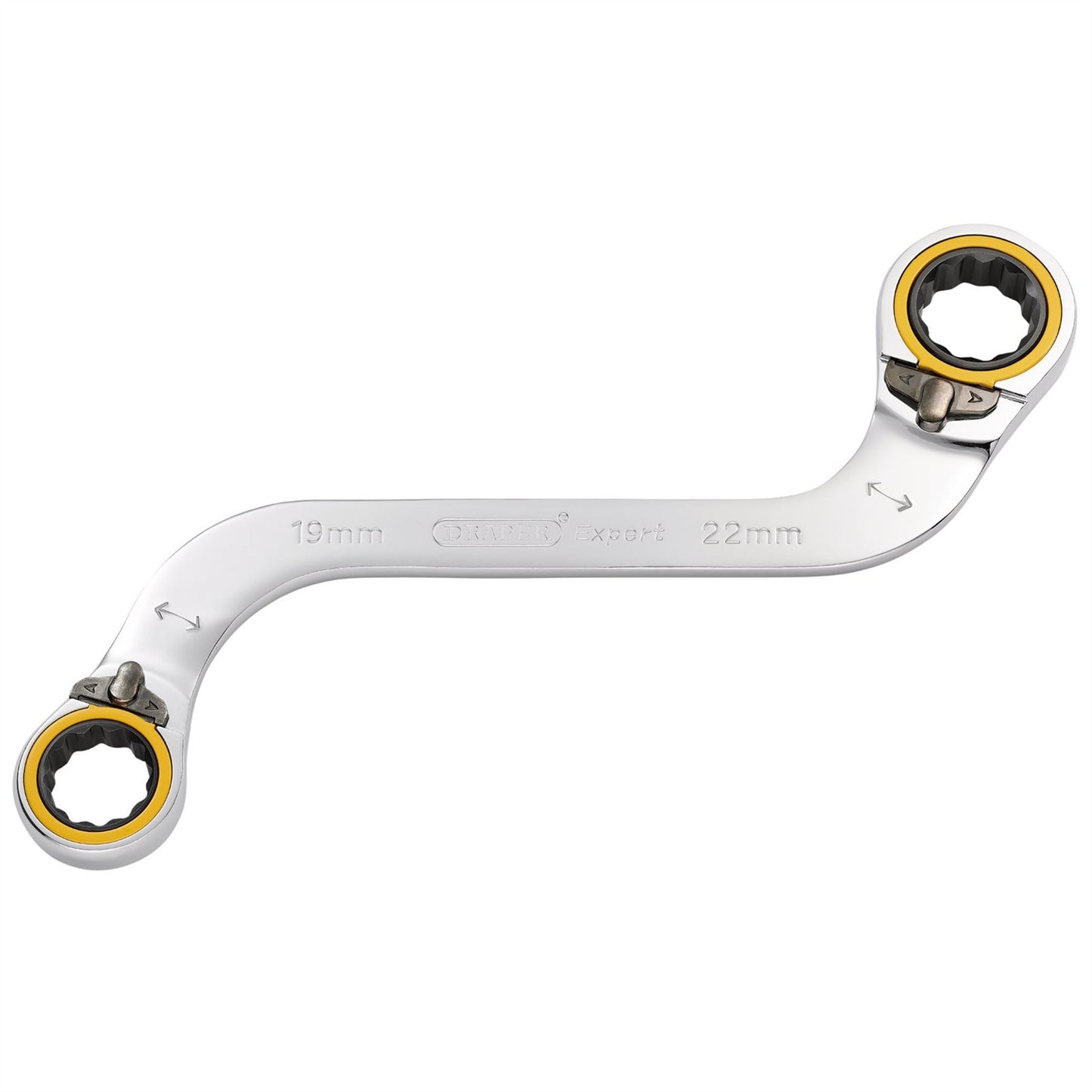 Draper 03946 Expert HI-TORQ® Double Ring Ratchet S-Shape Spanner 19 x 22mm Draper