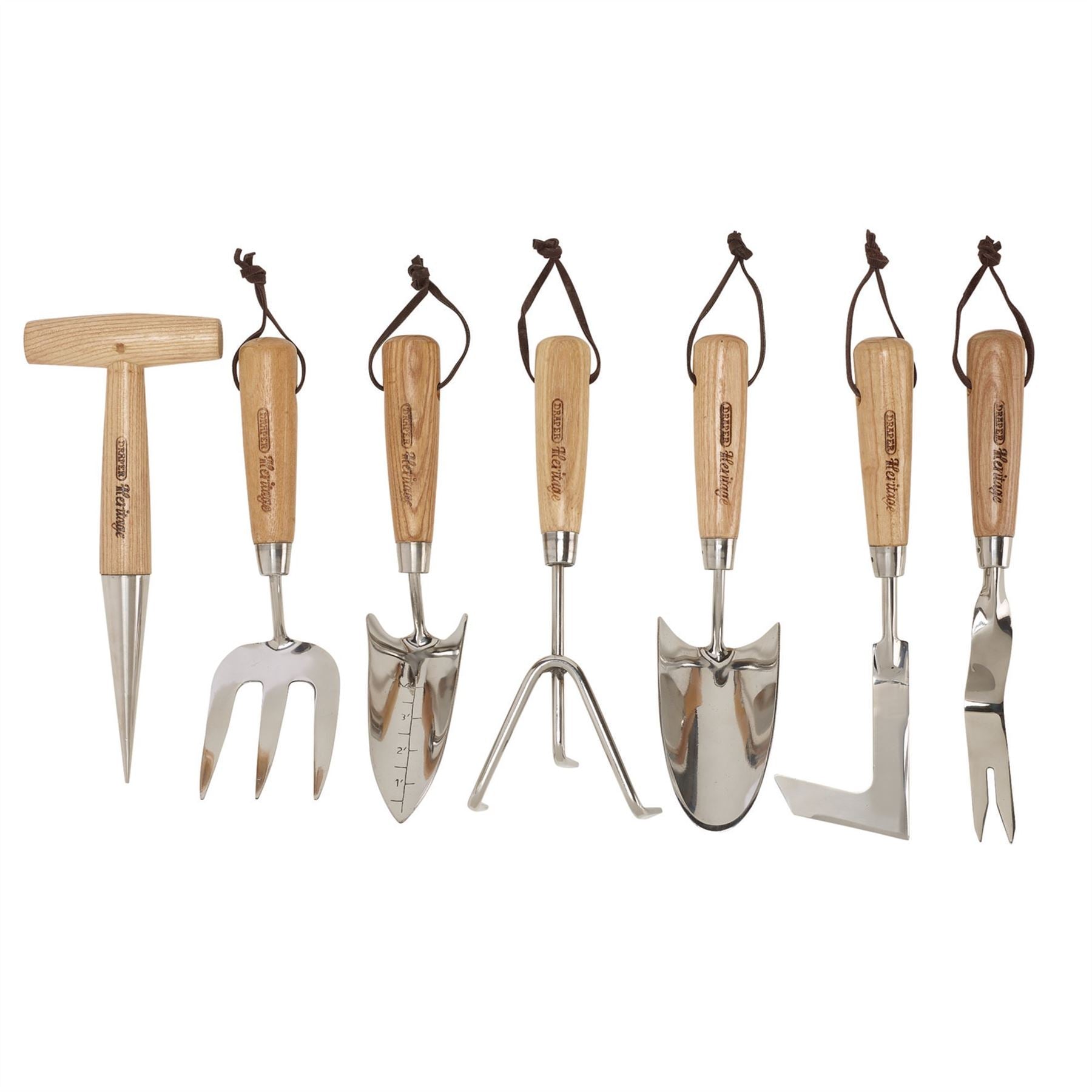 Draper 09000 Heritage Stainless Steel Garden Tool Set with Ash Handles 7 Piece Draper