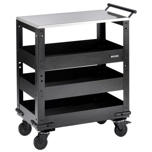 Draper 11585 BUNKER® 3 Tier Trolley with Pull Handle and Stainless Steel Worktop 714mm Draper