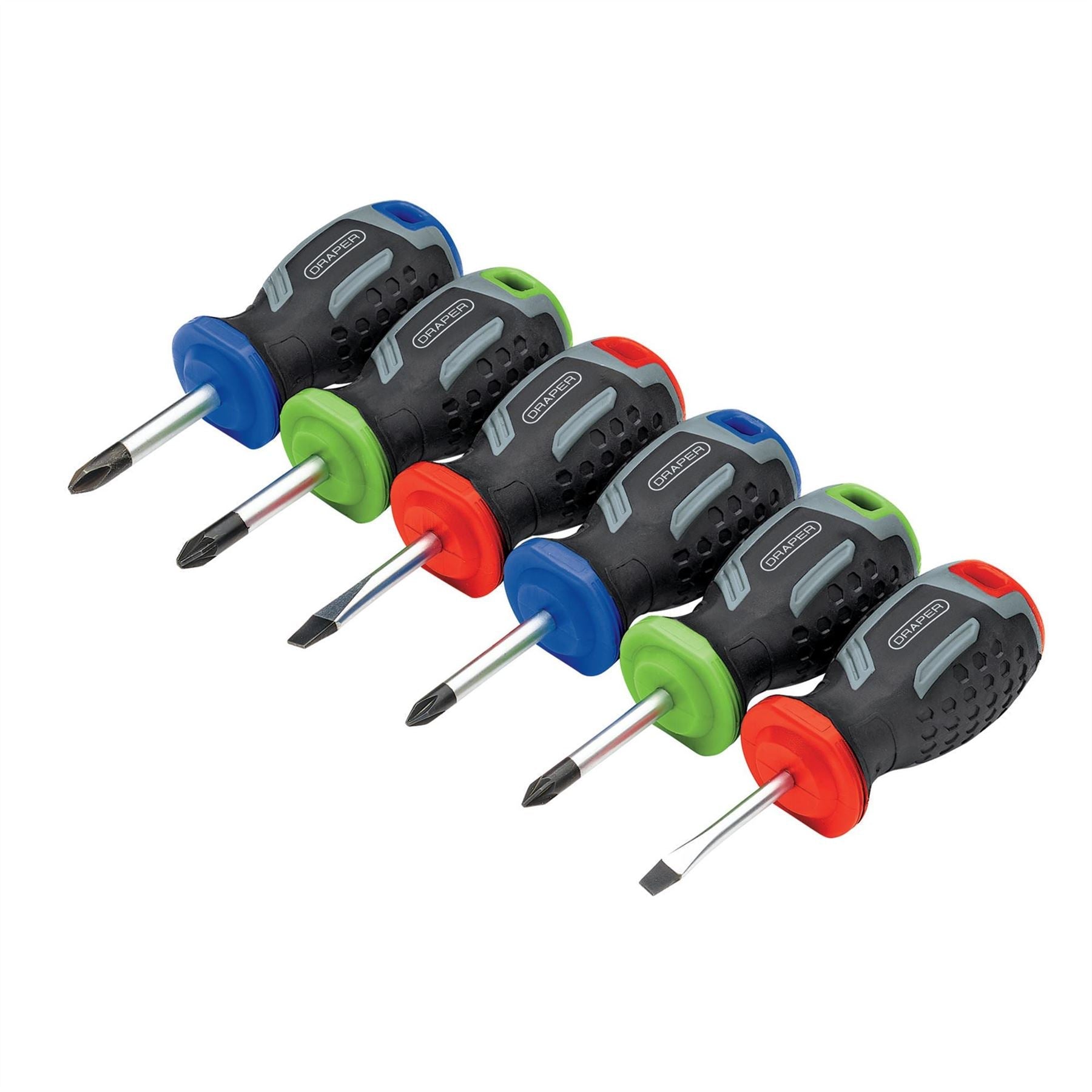 Draper 13432 Stubby Soft Grip Screwdriver Set 6 Piece Draper