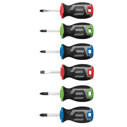 Draper 13432 Stubby Soft Grip Screwdriver Set 6 Piece Draper