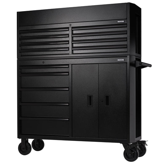 Draper 24249 BUNKER® 13 Drawer Combined Roller Cabinet and Tool Chest 52" Black Draper