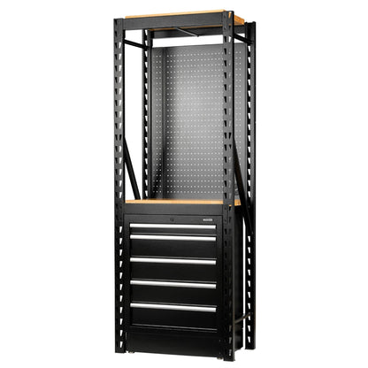 Draper 27919 BUNKER® 13 Piece Modular Storage Combo 2 Tier Racking with Hardwood Shelving Pegboard and Floor Cabinet 750mm Draper