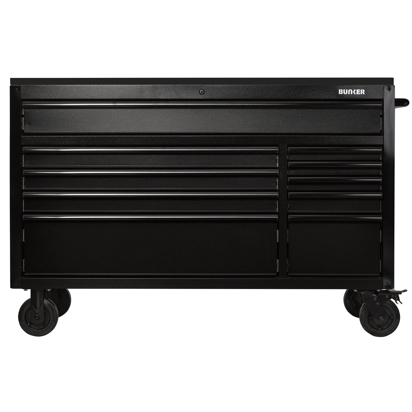 Draper 28077 BUNKER® 10 Drawer Workbench Roller Tool Cabinet with Black Stainless Steel Worktop 56" Draper