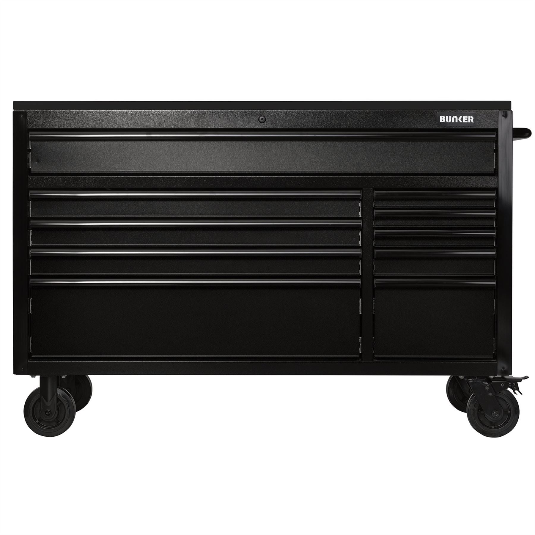 Draper 28077 BUNKER® 10 Drawer Workbench Roller Tool Cabinet with Black Stainless Steel Worktop 56" Draper