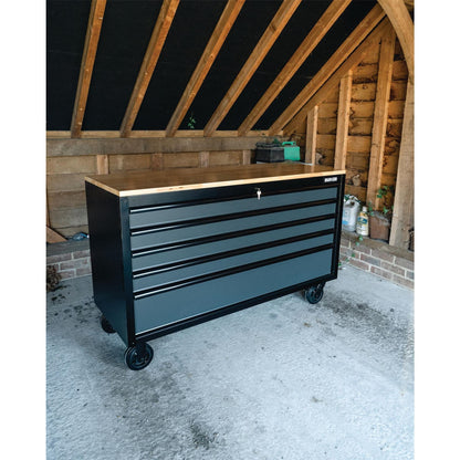 Draper 28343 BUNKER® 5 Drawer Workbench Roller Tool Cabinet 61" Grey Draper