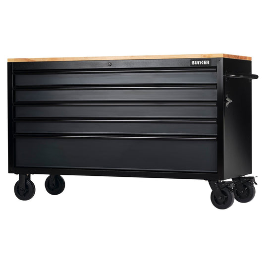 Draper 28343 BUNKER® 5 Drawer Workbench Roller Tool Cabinet 61" Grey Draper