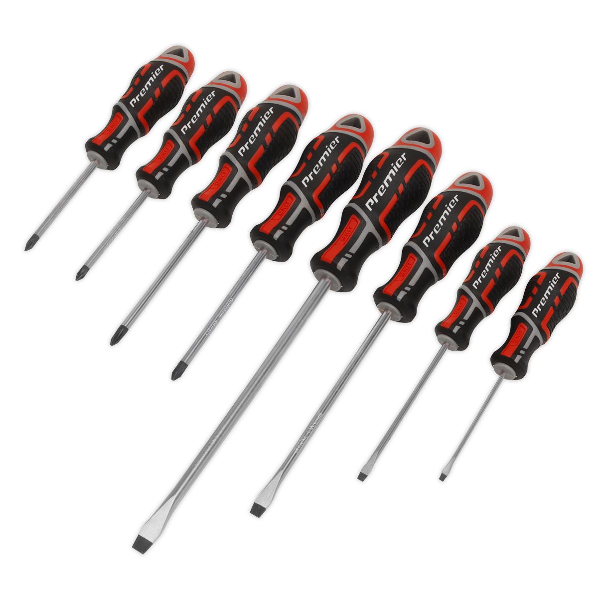 Sealey AK4322 Screwdriver Set 8pc GripMAX® - Red Sealey
