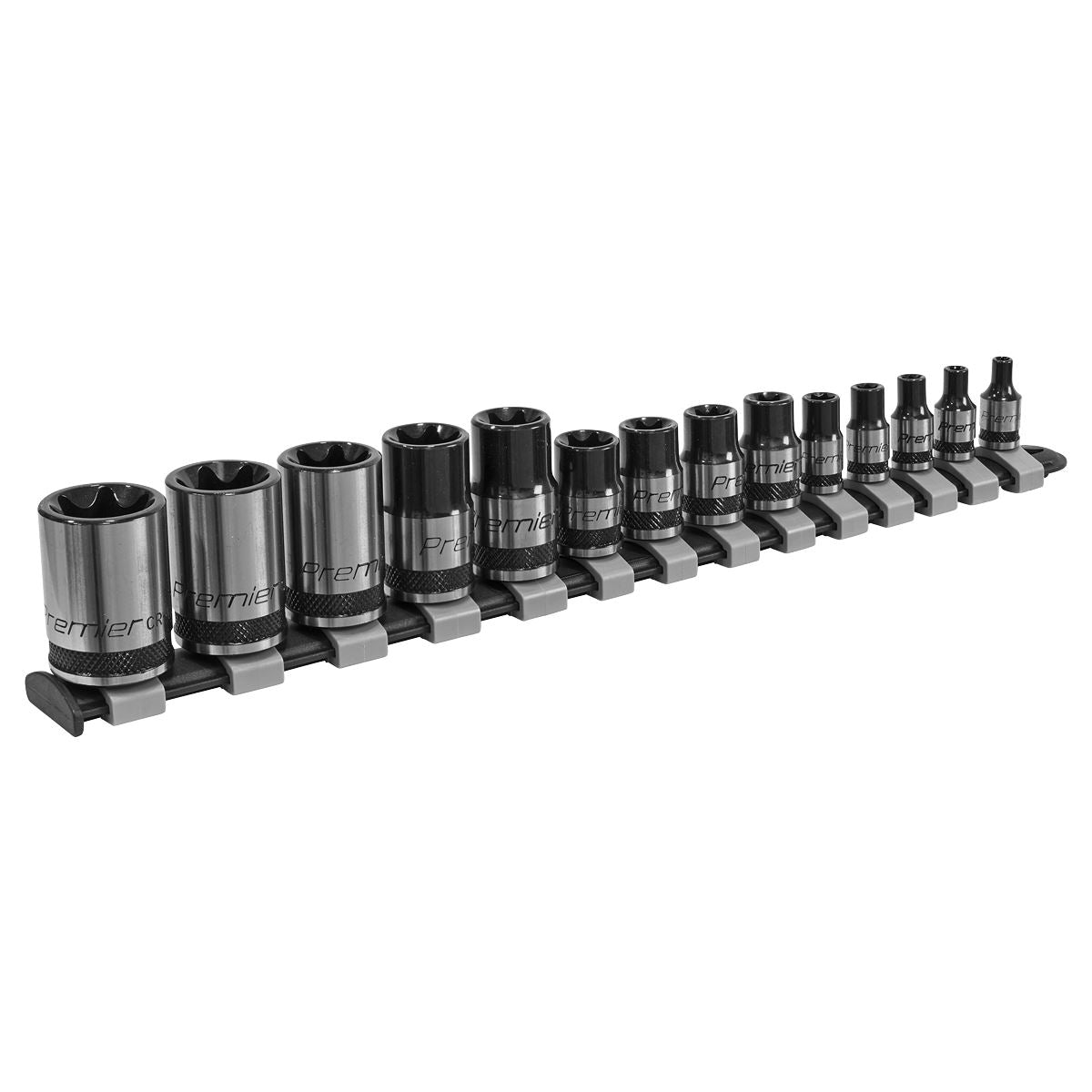 Sealey AK618B TRX-Star* Socket Set 14pc 1/4" 3/8" & 1/2"Sq Drive E4-E24 - Premier Black Sealey
