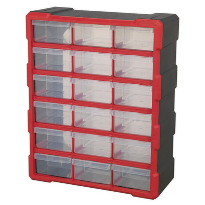 Sealey APDC18R Cabinet Box 18 Drawer - Red/Black Sealey