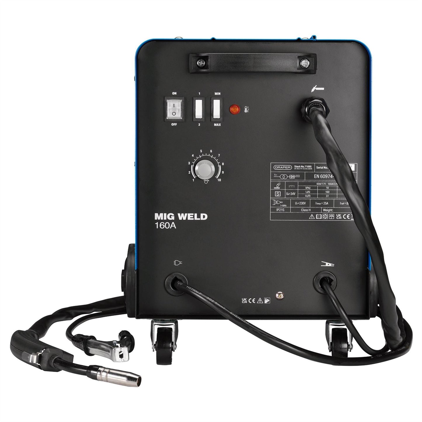 Draper 71095 Gas/Gasless MIG Welder 160A Draper