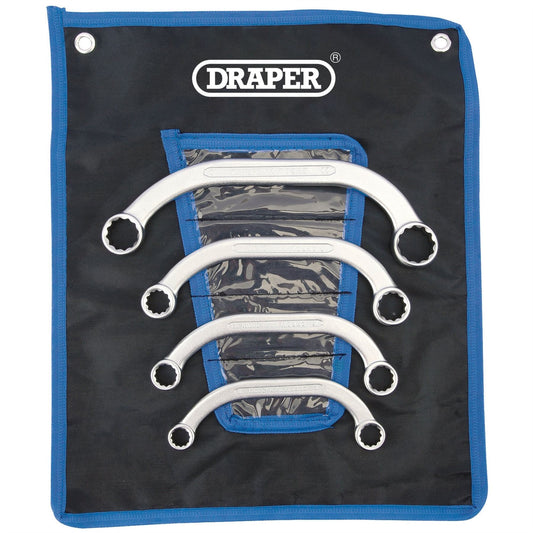 Draper 07210 HI-TORQ® Half Moon Obstruction Ring Spanner Set 4 Piece Draper
