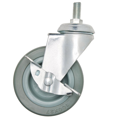 Draper 65481 Swivel Bolt Fixing Rubber Castor with Brake 100mm Diameter S.W.L. 80kg Draper