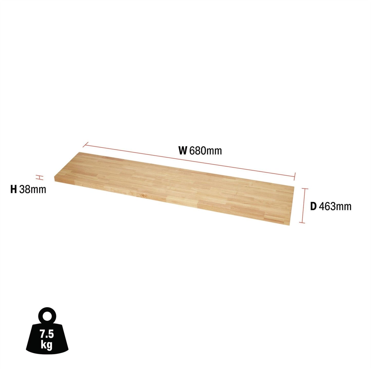 Draper 33180 BUNKER® Modular Hardwood Worktop 680mm Draper