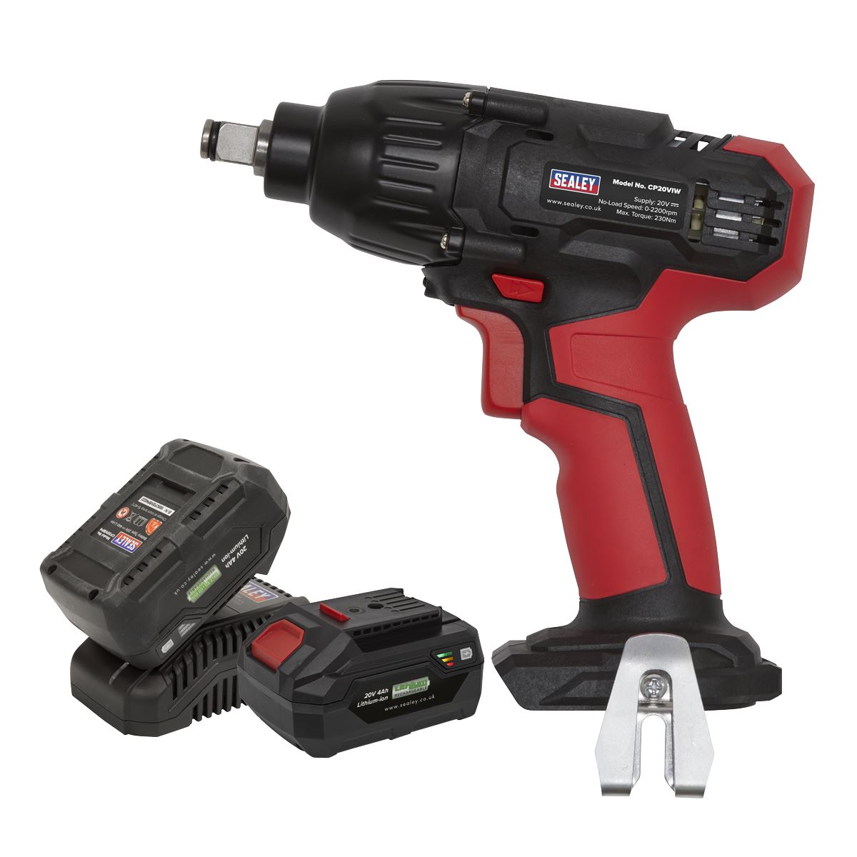 Sealey CP20VIWKIT Impact Wrench 20V 4Ah SV20 Series 1/2"Sq Drive - 2 Batteries Sealey