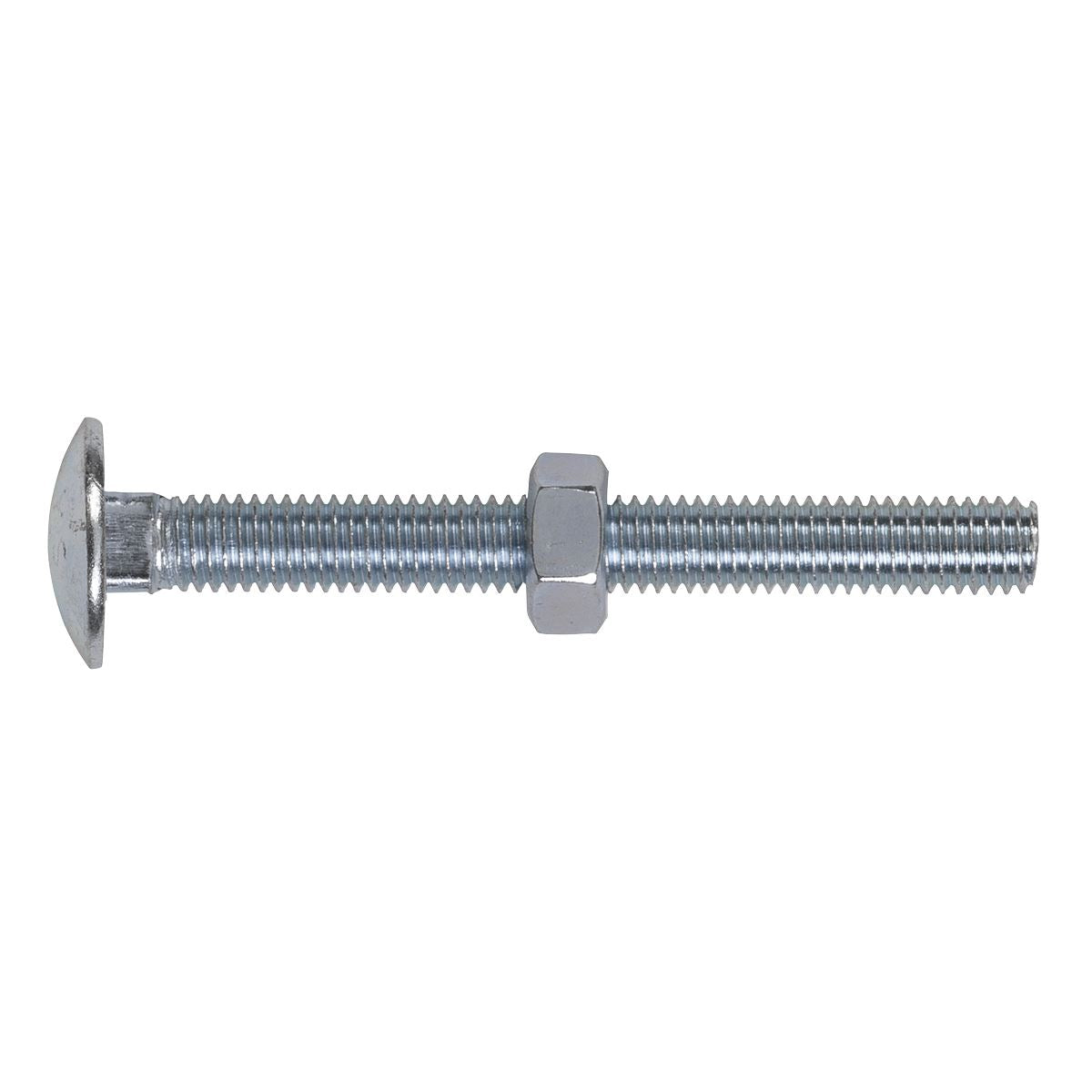 Sealey CBN875 Coach Bolt & Nut DIN 603 - M8 x 75mm Zinc Pack of 50 Sealey