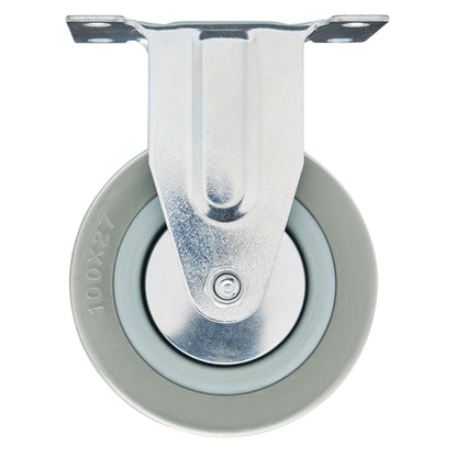 Draper 65482 Fixed Plate Fixing Rubber Castor 100mm Diameter S.W.L. 80kg Draper