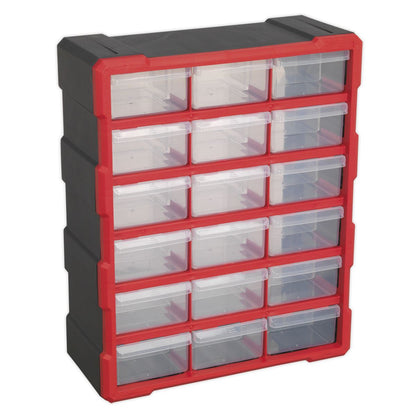 Sealey APDC18R Cabinet Box 18 Drawer - Red/Black Sealey
