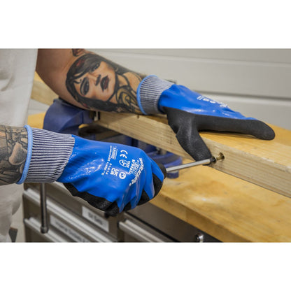 Sealey SSP49XL/6 Waterproof Latex Gloves - (X-Large) - Pack of 6 Pairs Sealey