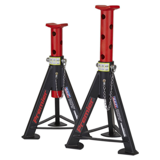 Sealey AS6R Premier Axle Stands (Pair) 6 Tonne Capacity per Stand - Red Sealey