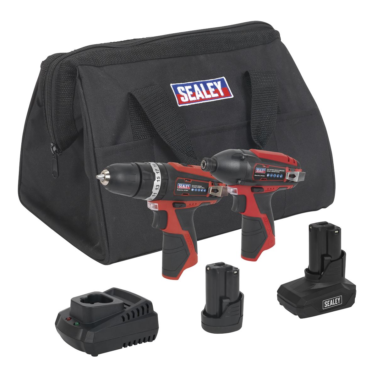 Sealey CP1200COMBO6 2 x 12V SV12 Series Cordless Power Tool Combo Kit Sealey