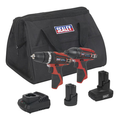 Sealey CP1200COMBO6 2 x 12V SV12 Series Cordless Power Tool Combo Kit Sealey