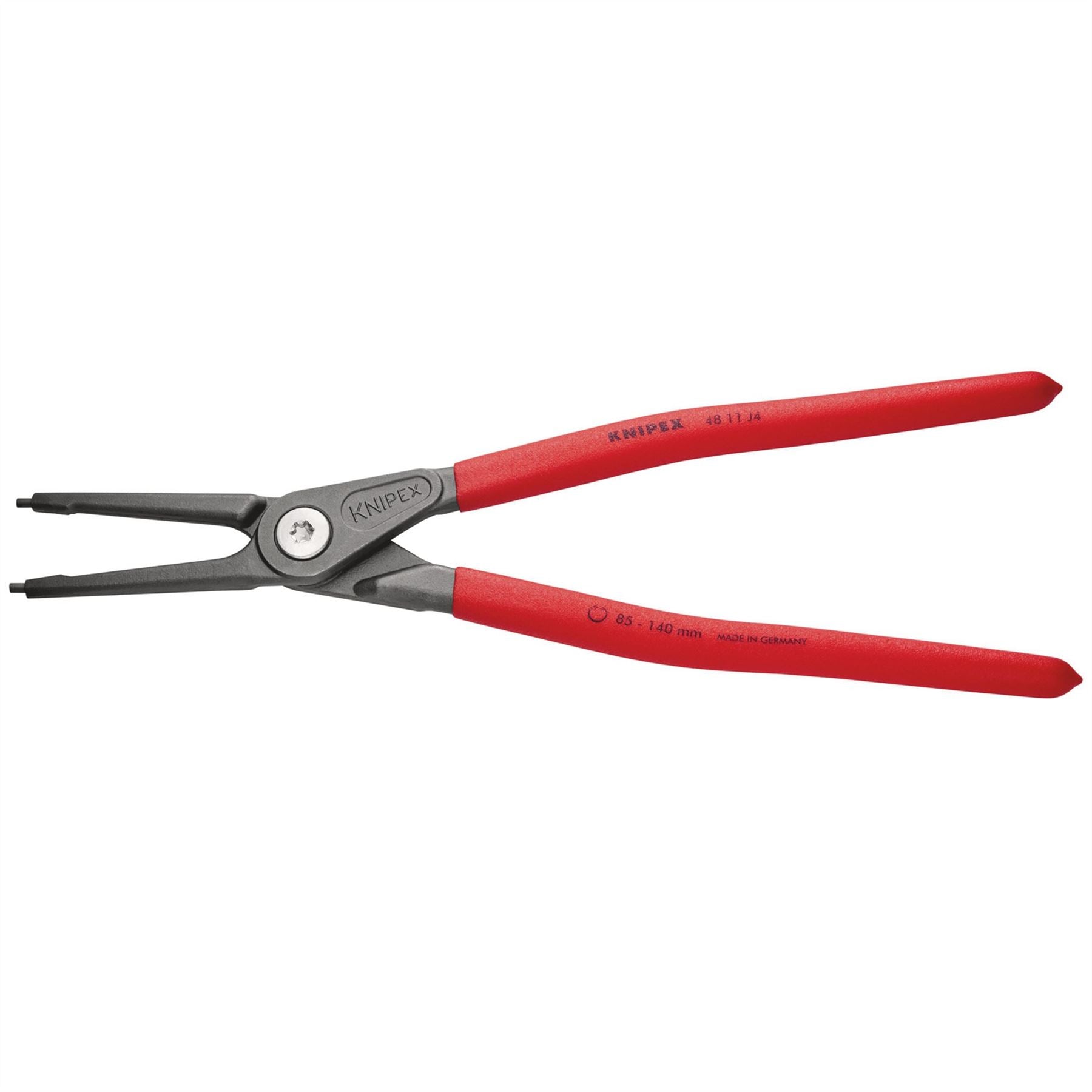 Knipex 75081 48 11 J4 SB Precision Circlip Pliers for internal circlips in bore holes with non-slip plastic coating grey atramentized 320mm Knipex