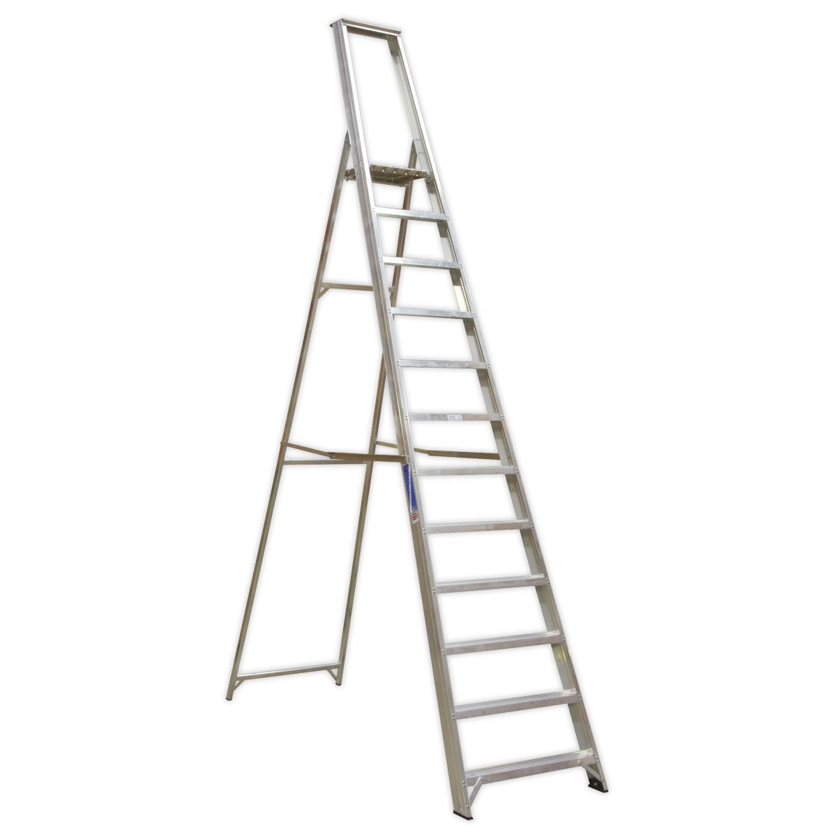 Sealey AXL12 Aluminium Step Ladder 12-Tread Industrial BS 2037/1 Sealey